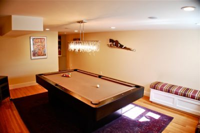 Dodgers Hole - Pool Table and Chandelier