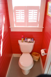 Main St. West Chop - Red Bathroom