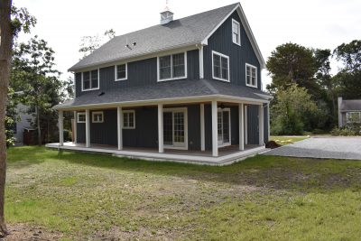 Back view of a Bluish Gray House