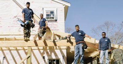 crew working on house